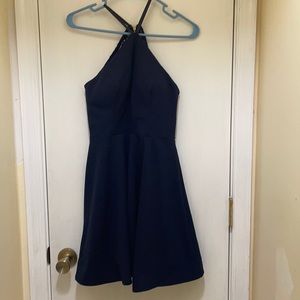 Navy blue halter dress